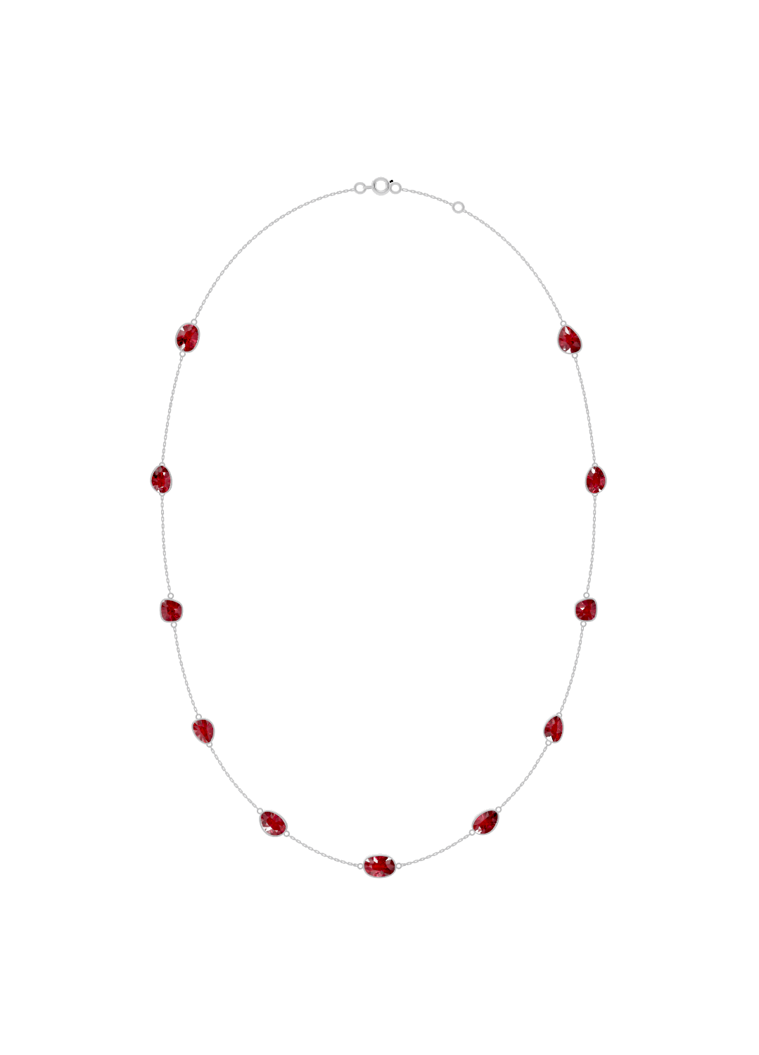 Cushion-Cut Ruby Bezel Necklace