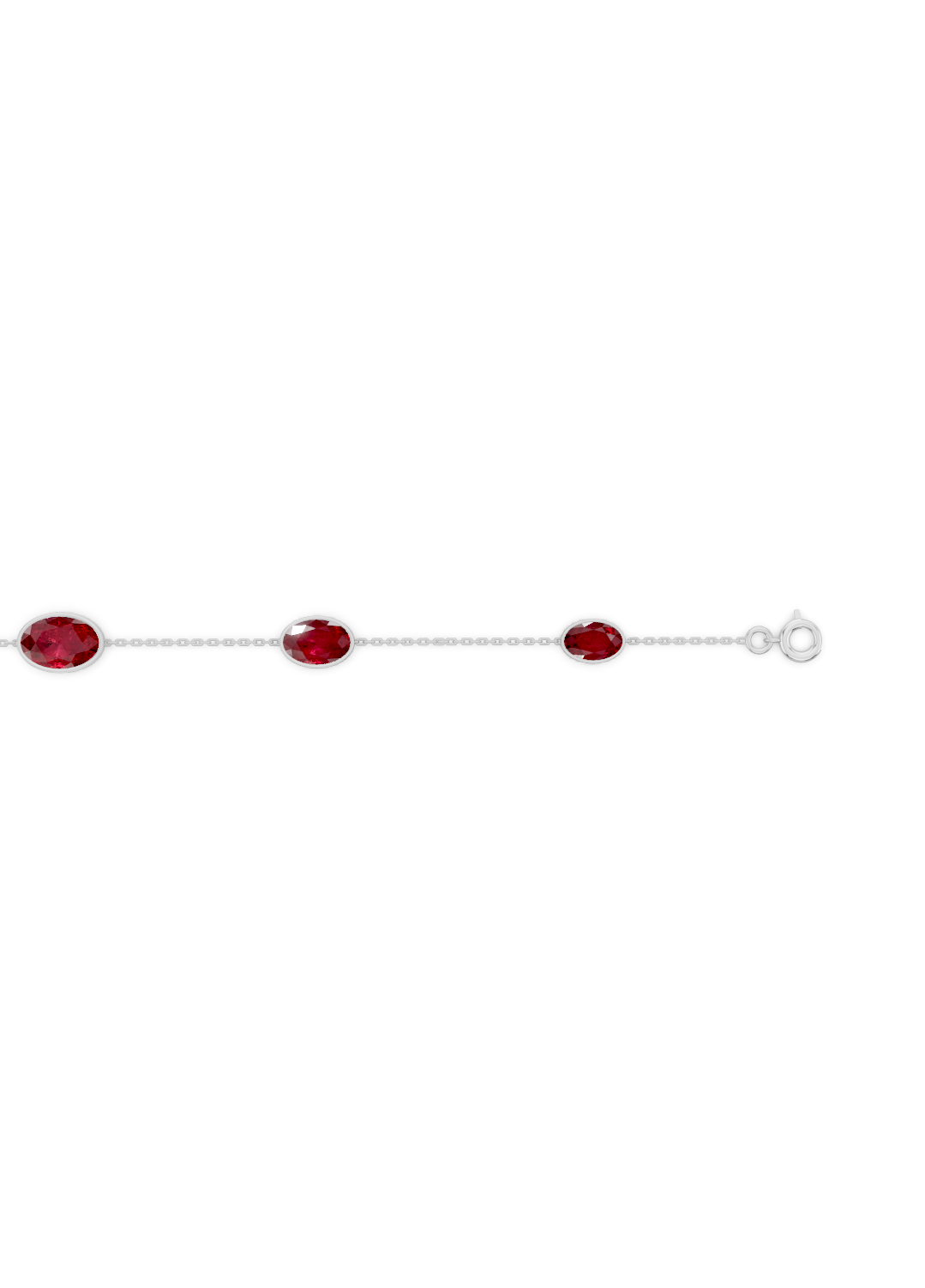 Crimson Ruby Solitaire Strand Bracelet