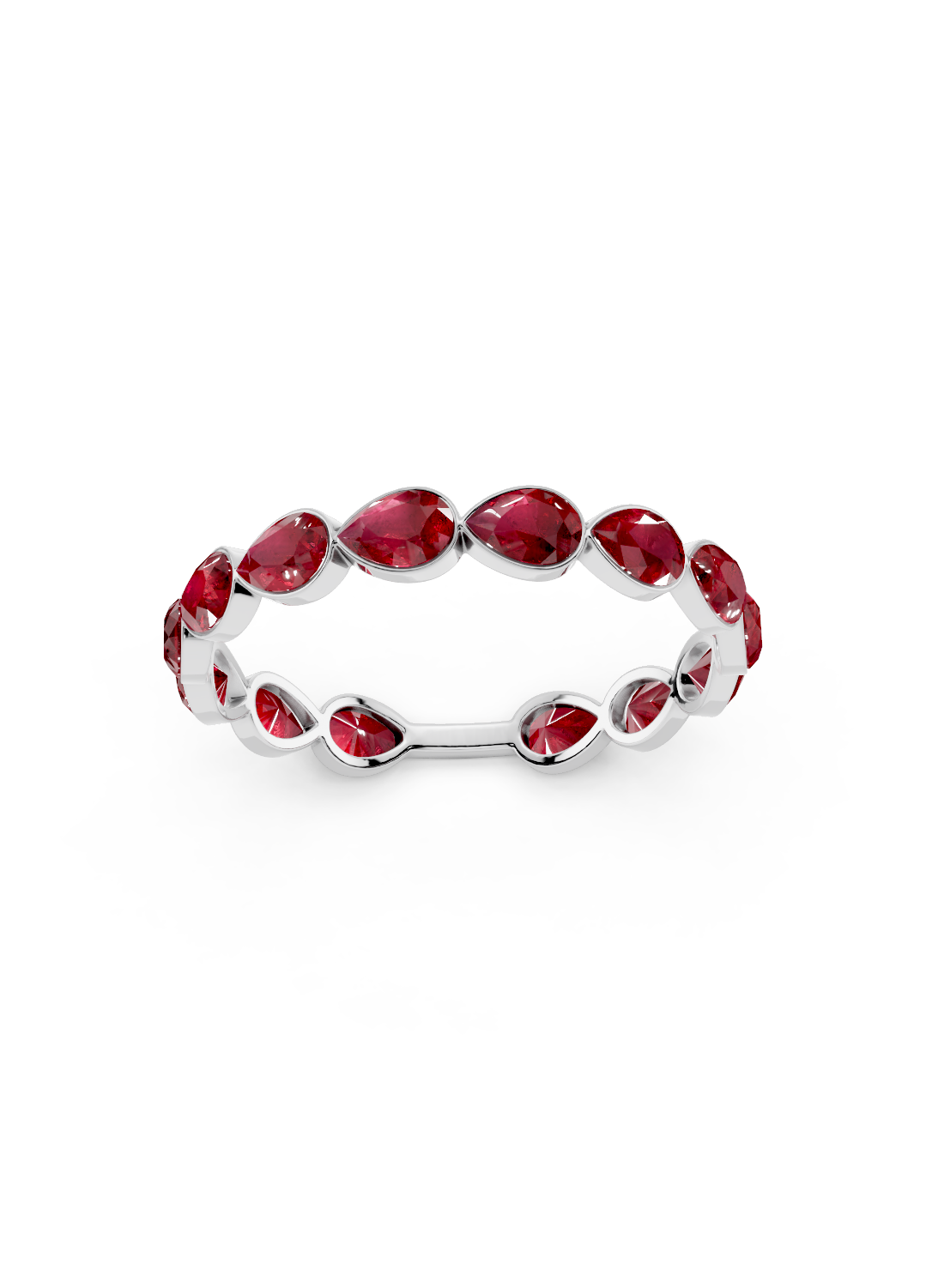 Ruby Pear Graduated Ring