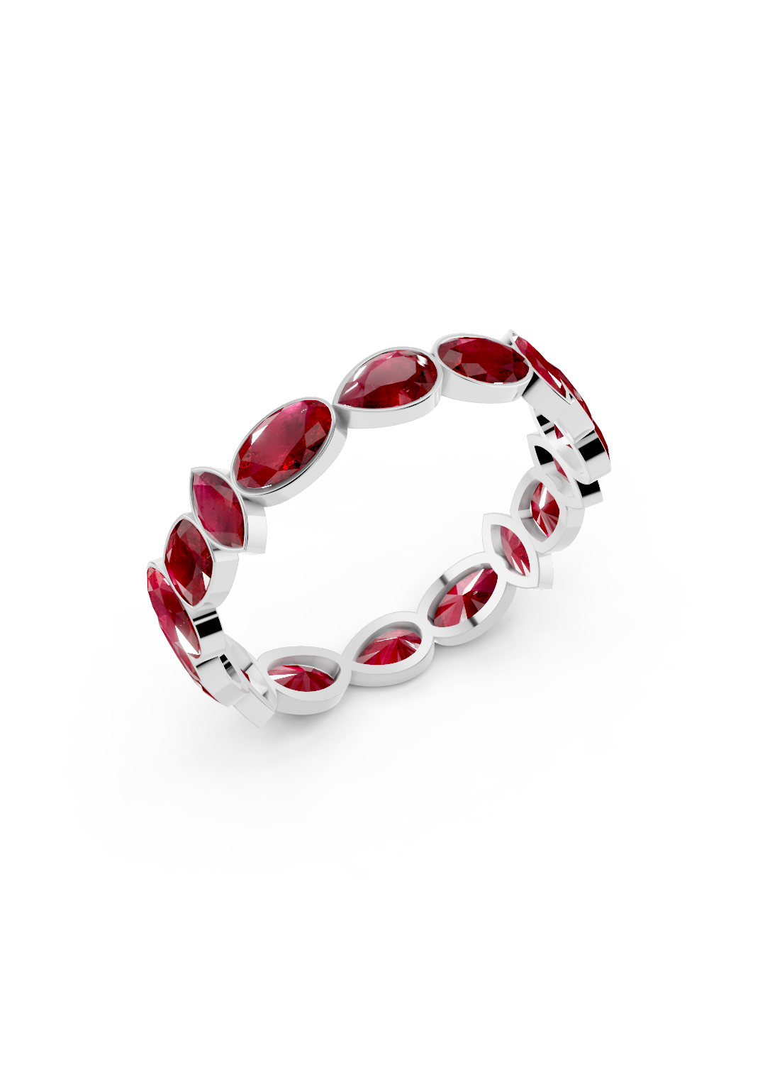 Ruby Pear Full Eternity Ring