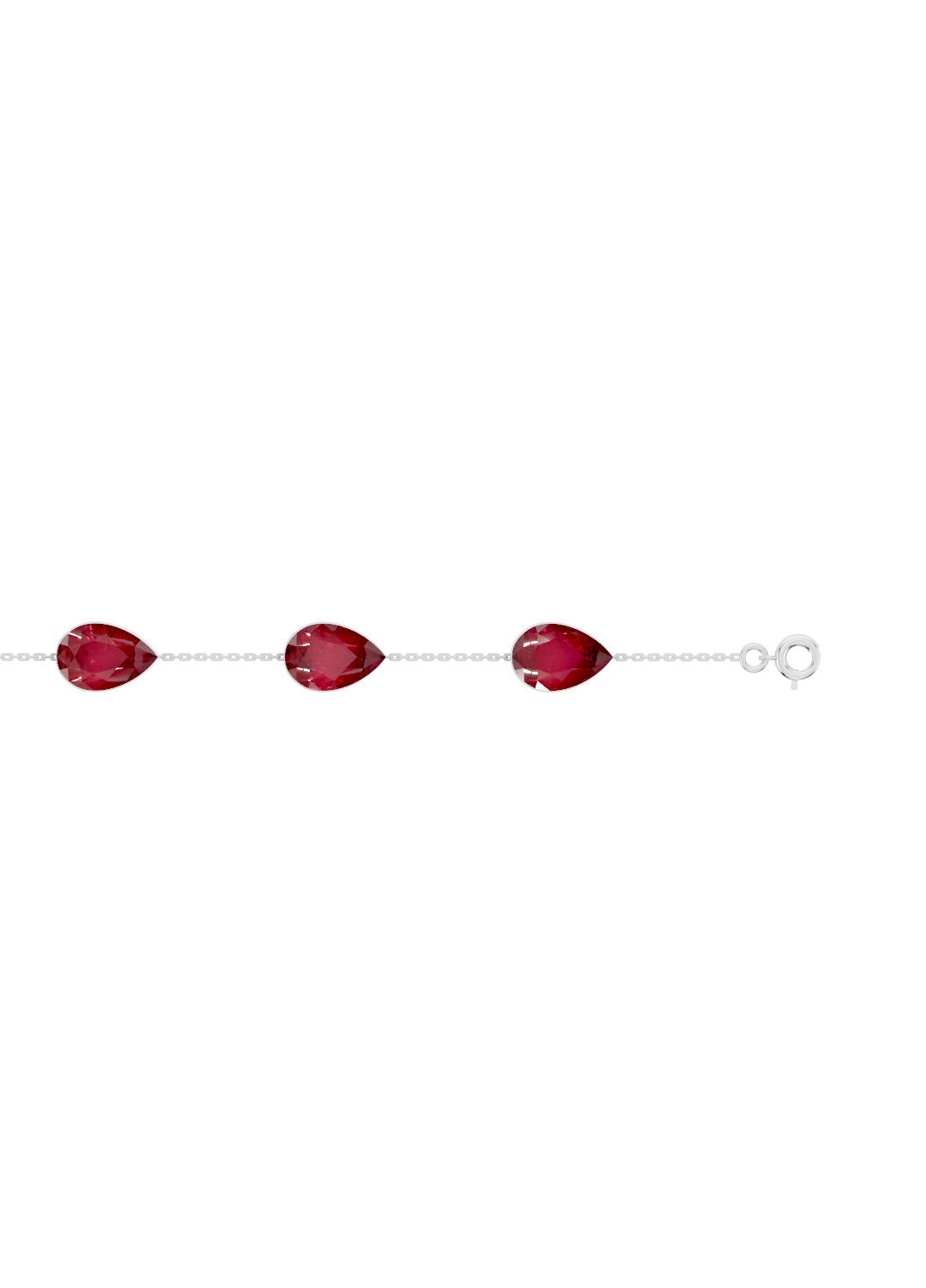 Pear-Cut Ruby Bezel-Set Delicate Bracelet