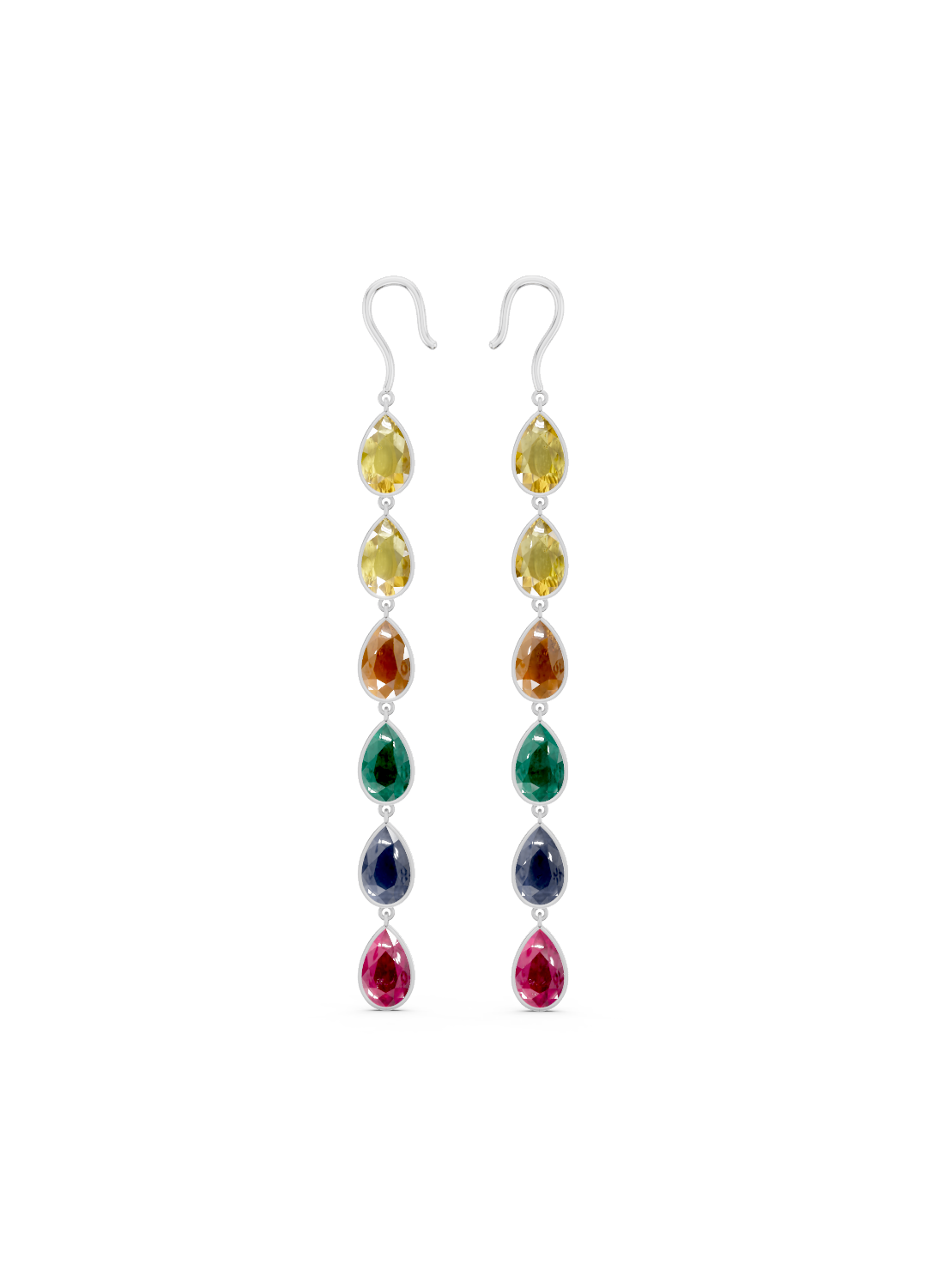 Rainbow Sapphire Drop Earrings