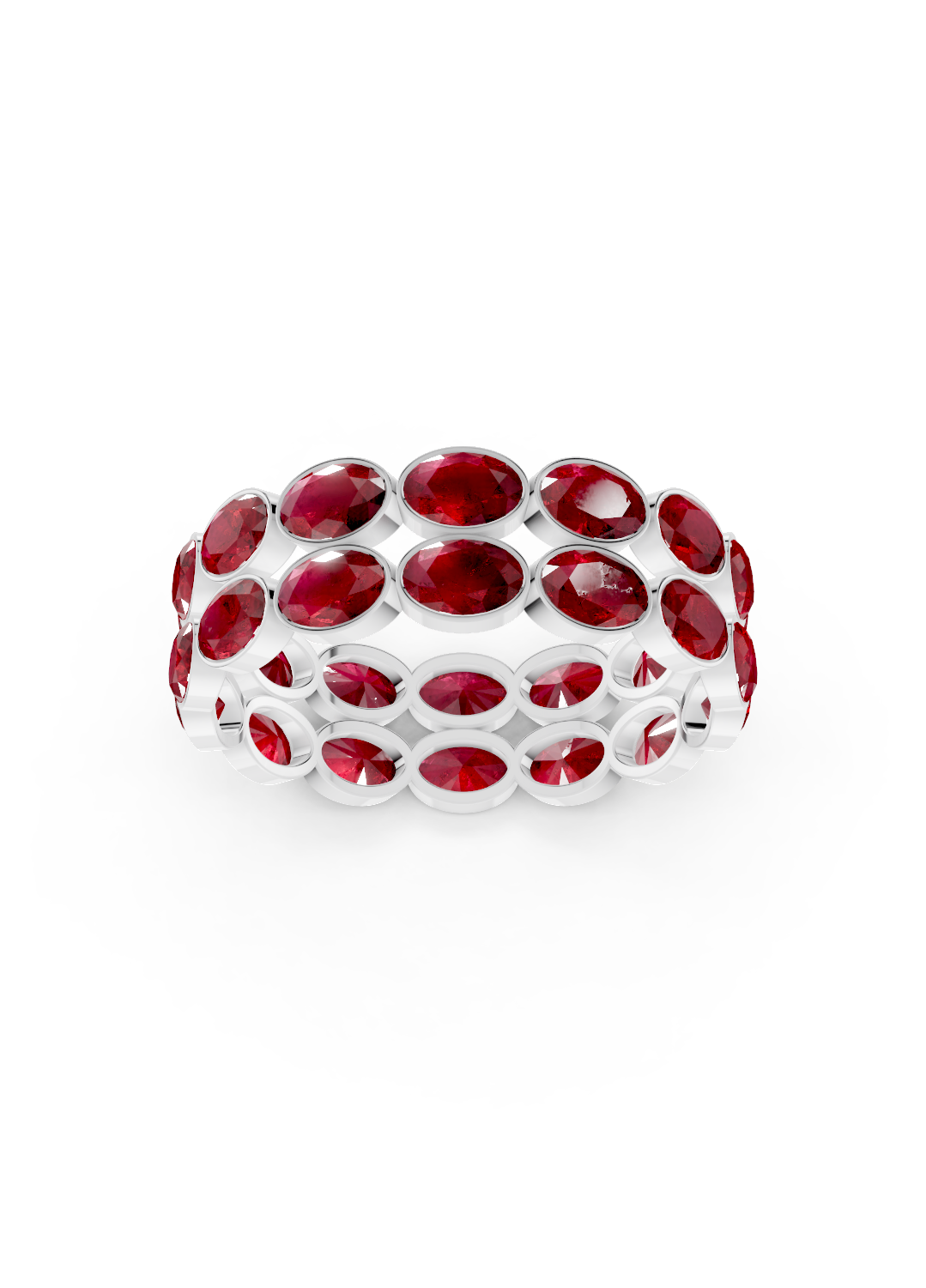 Ruby Oval Double-Row Eternity Ring