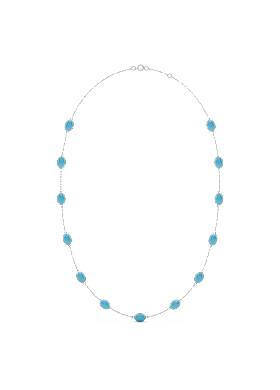 Turquoise Bezel-Set Gold Necklace