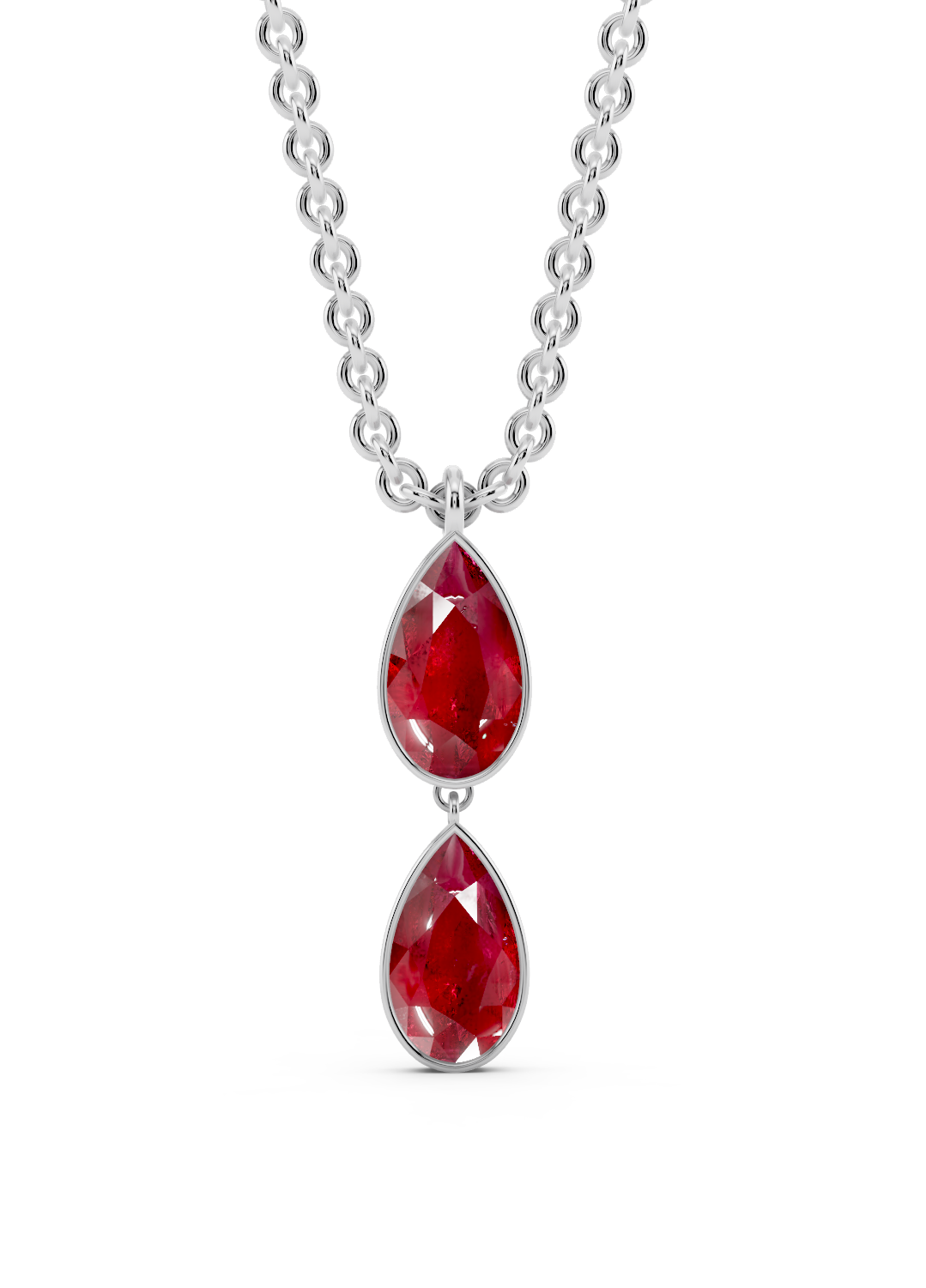 Double Ruby Drop Pendant