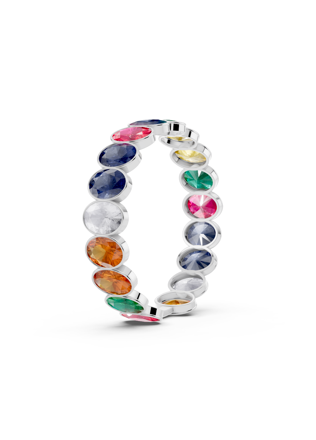 Rainbow Sapphire Full Eternity Ring