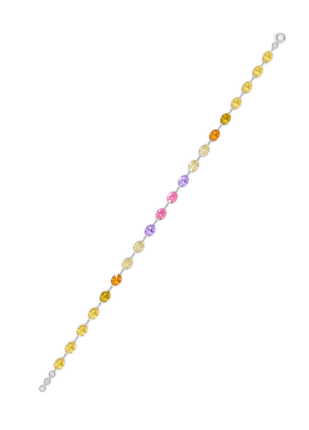 Multi-Color Sapphire Bezel-Set Bracelet