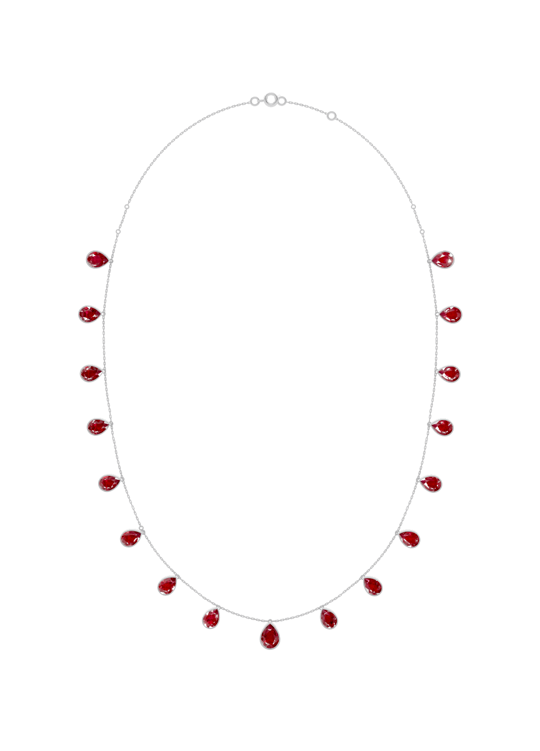 Ruby Drop Bezel-Set Necklace