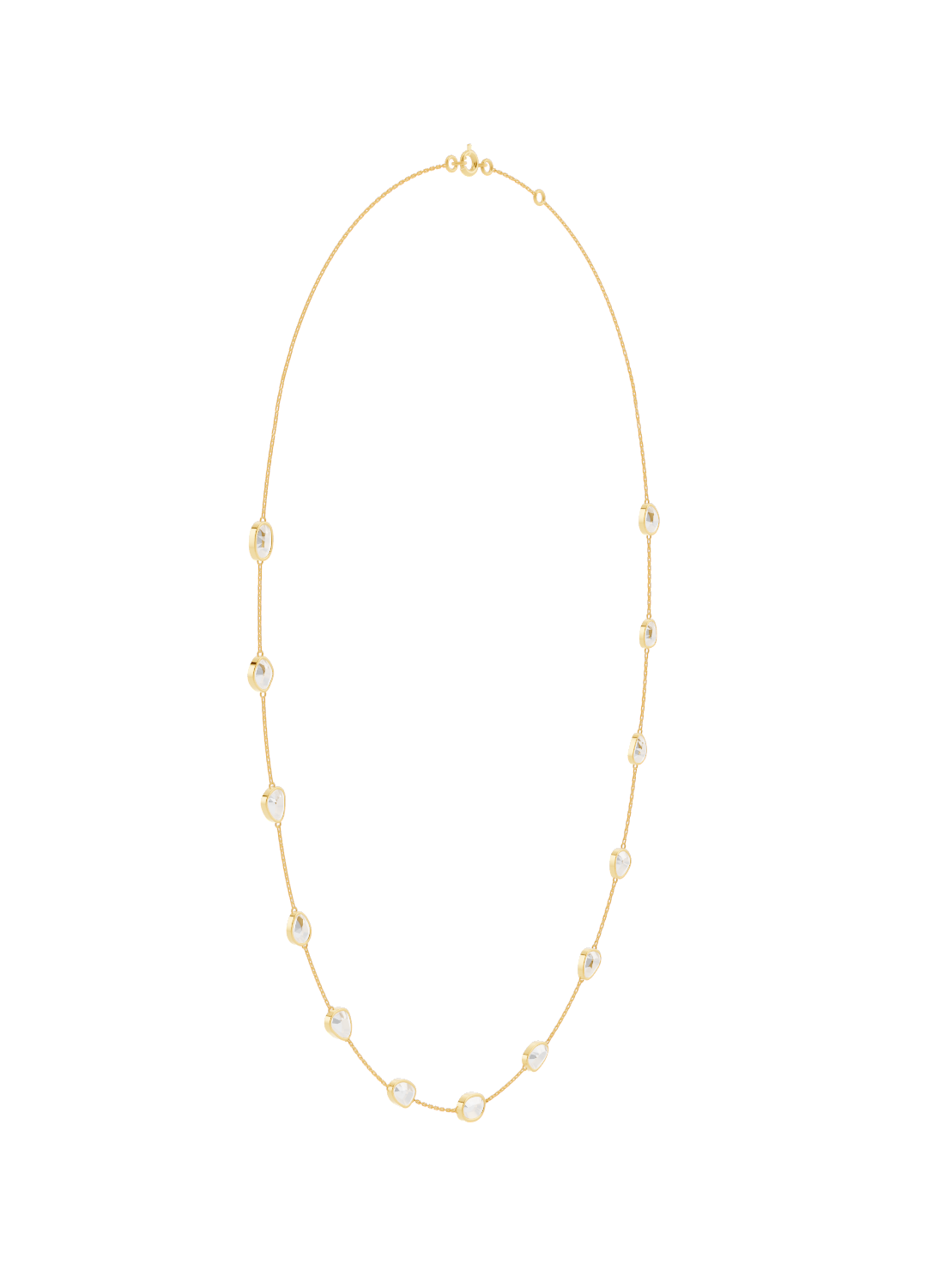 Opal Bezel-Set Gold Necklace