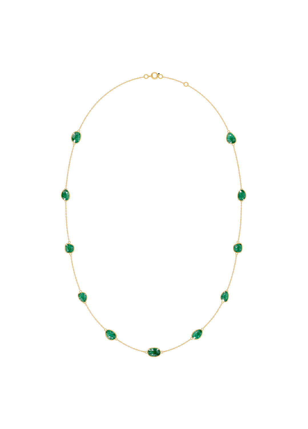 Cushion-Cut Emerald Bezel Necklace