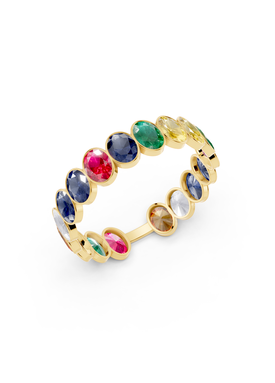 Rainbow Sapphire Full Eternity Ring