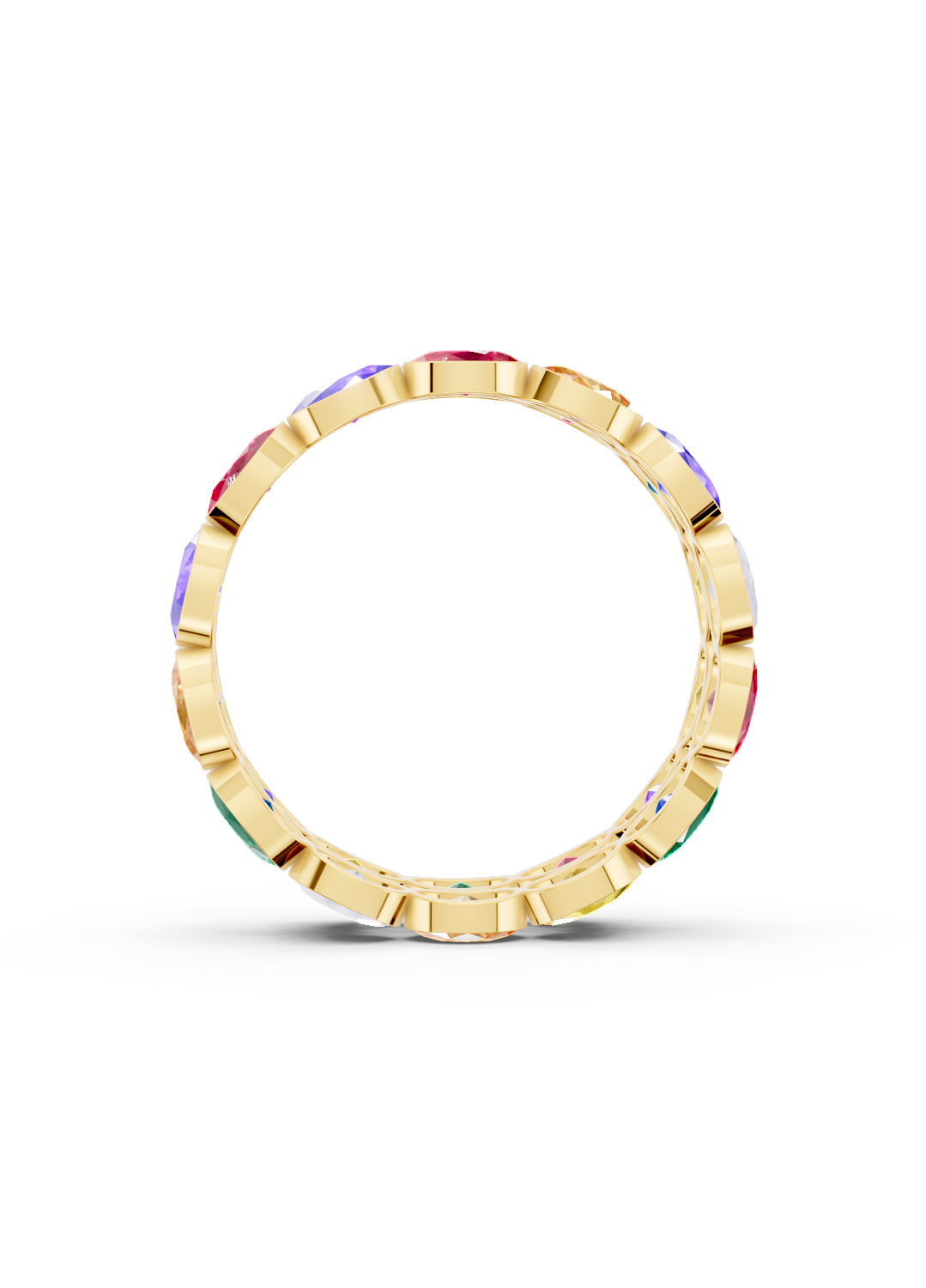 Multi Sapphire Oval Double-Row Eternity Ring