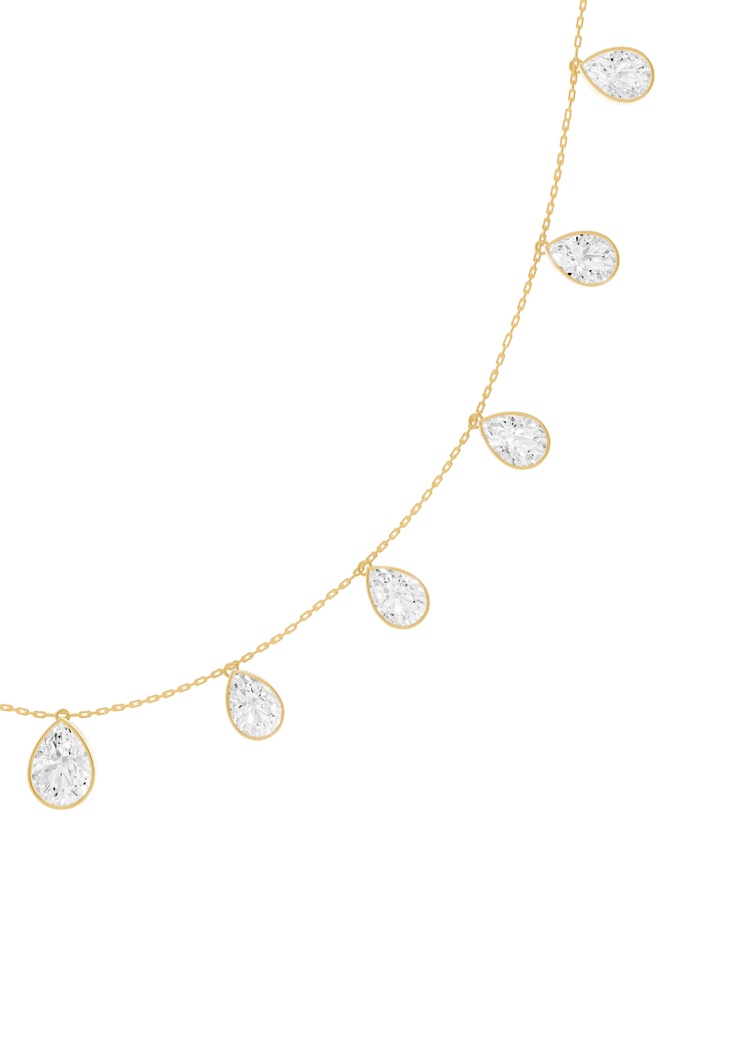 Diamond Drop Bezel-Set Necklace