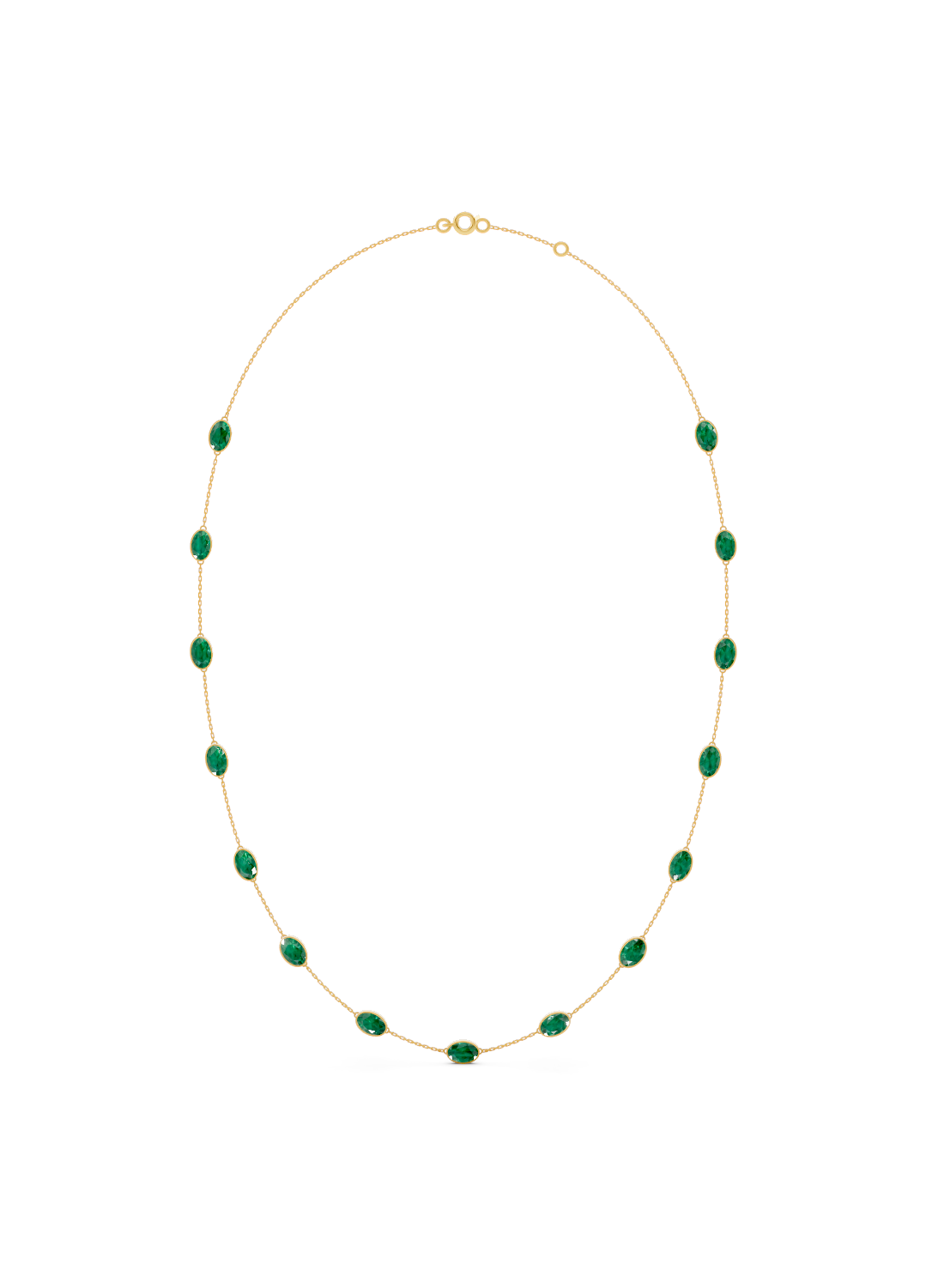 Emerald Bezel-Set Necklace