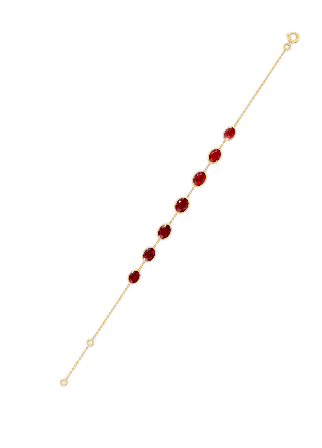 Cascading Emerald Solitaire Strand Bracelet