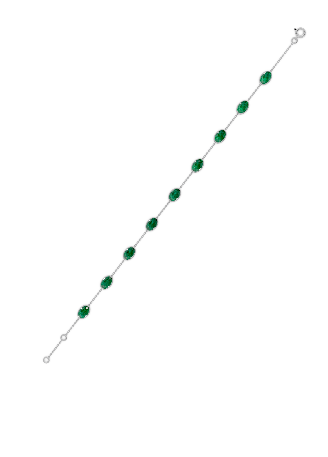 Emerald Solitaire Strand Bracelet