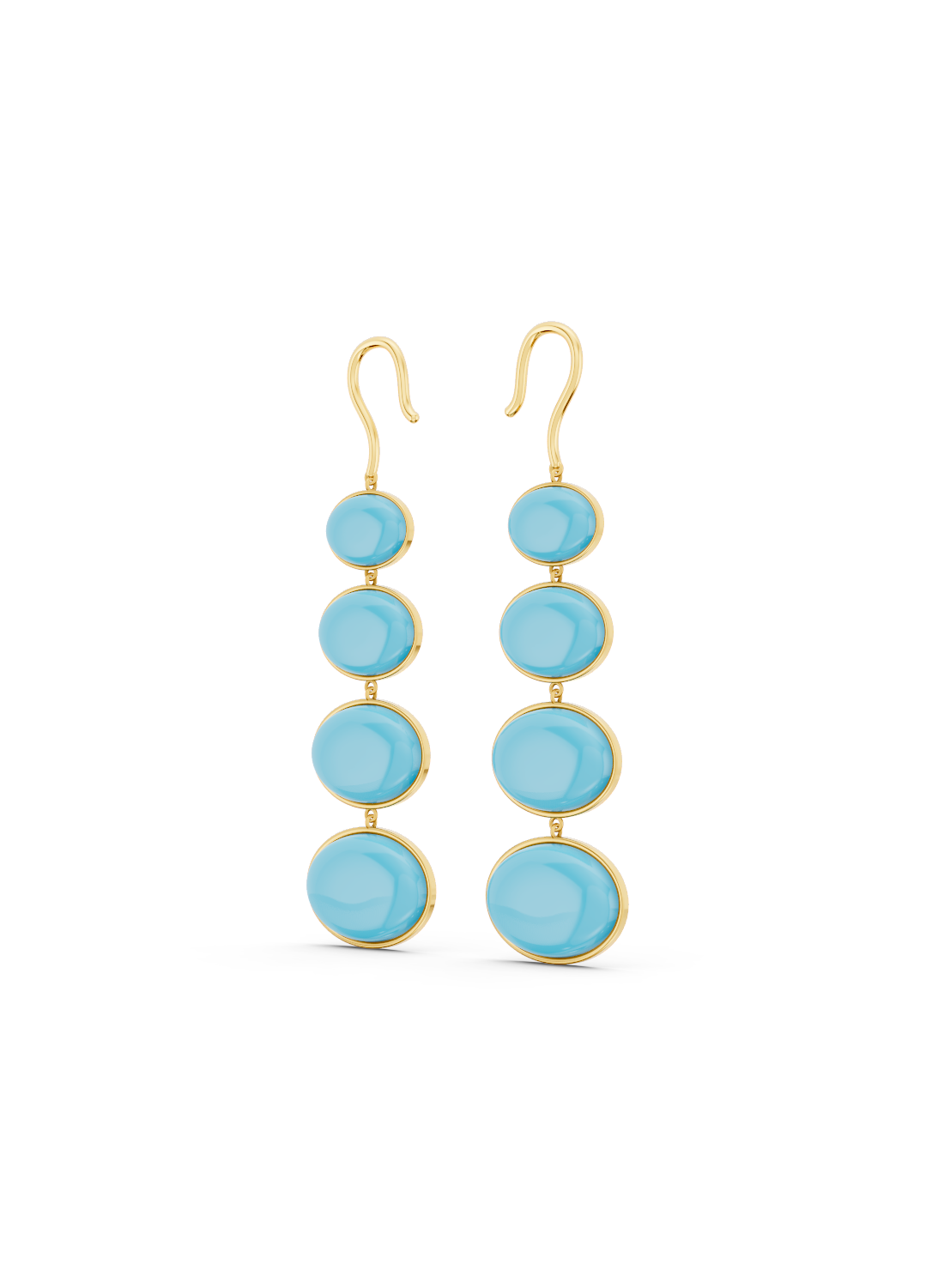 Quadruple Turquoise Drop Earrings