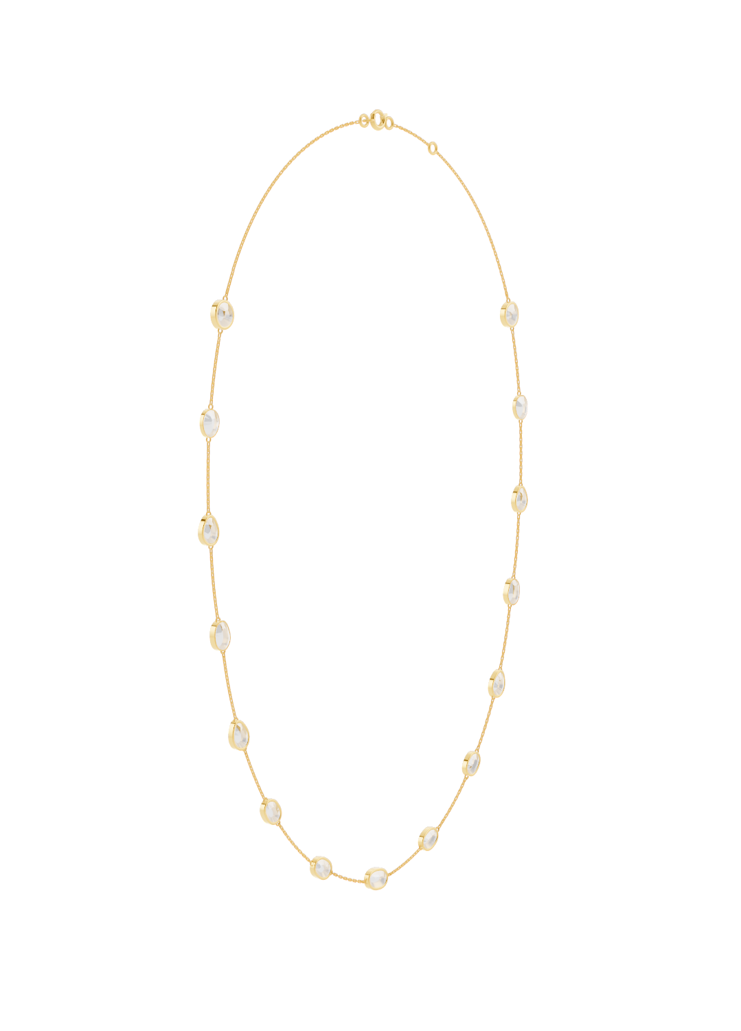 Diamond Bezel-Set Gold Necklace