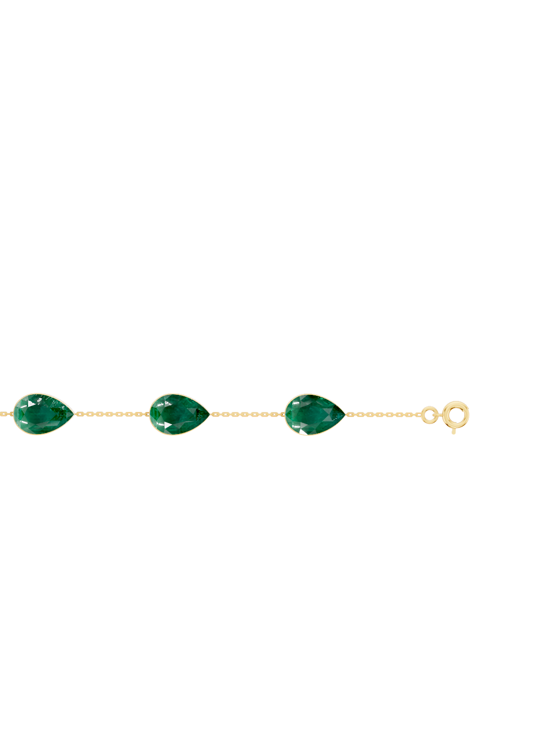 Pear-Cut Zambian Emerald Bezel-Set Delicate Bracelet