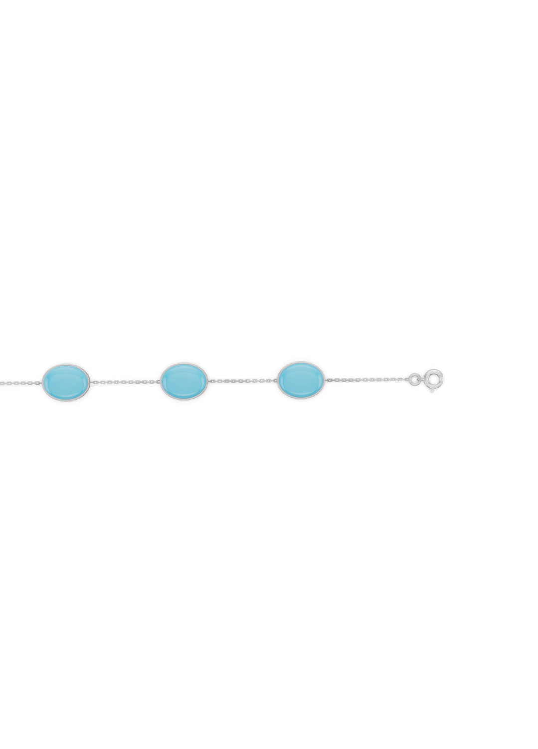Blue Turquoise Solitaire Strand Bracelet