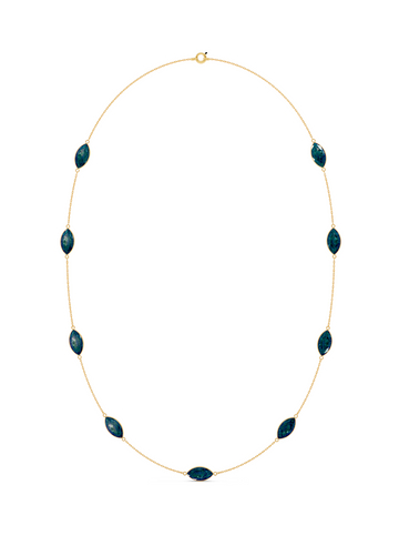 Blue Topaz Marquise Bezel Necklace