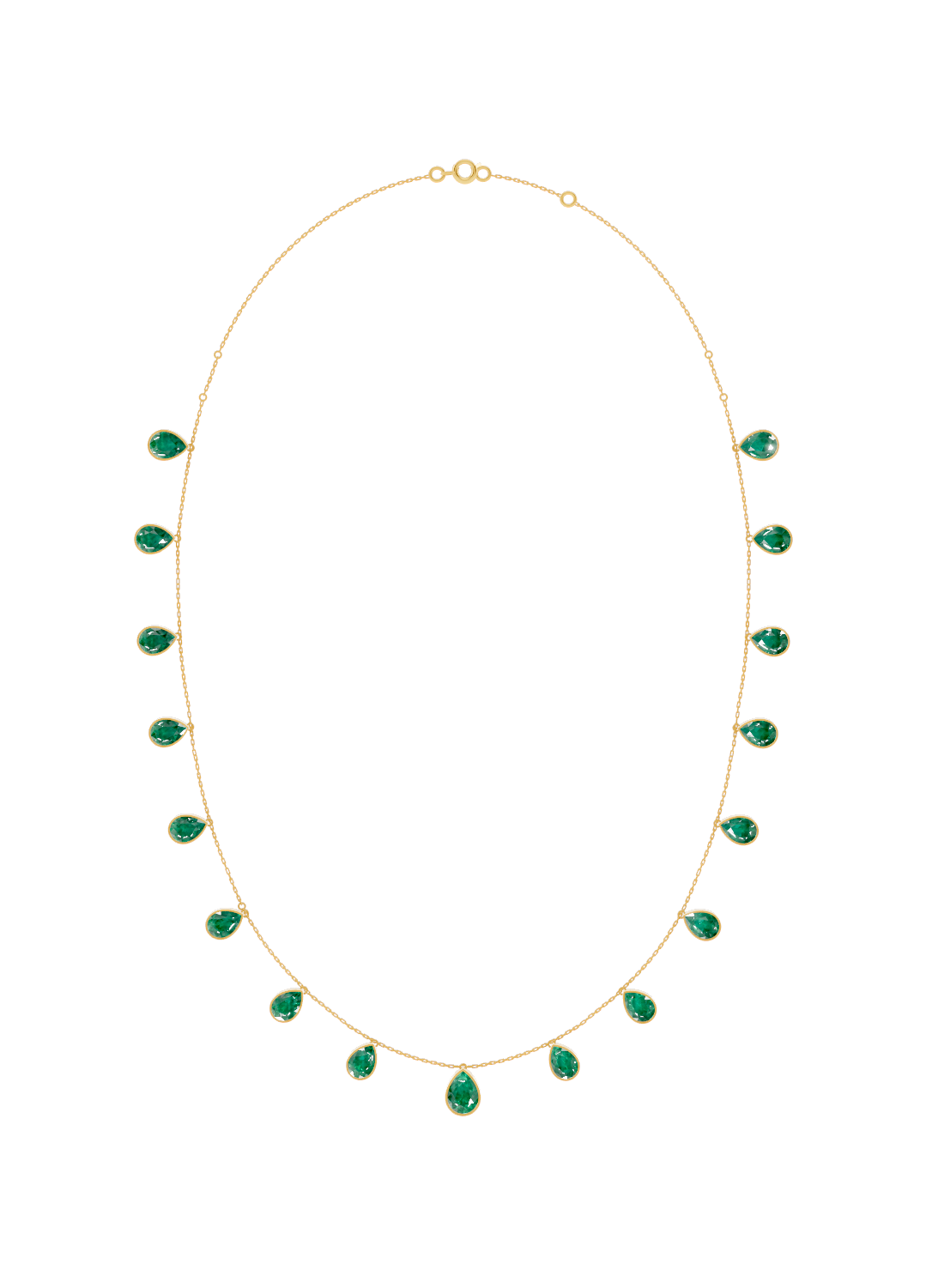 Emerald Drop Bezel-Set Necklace