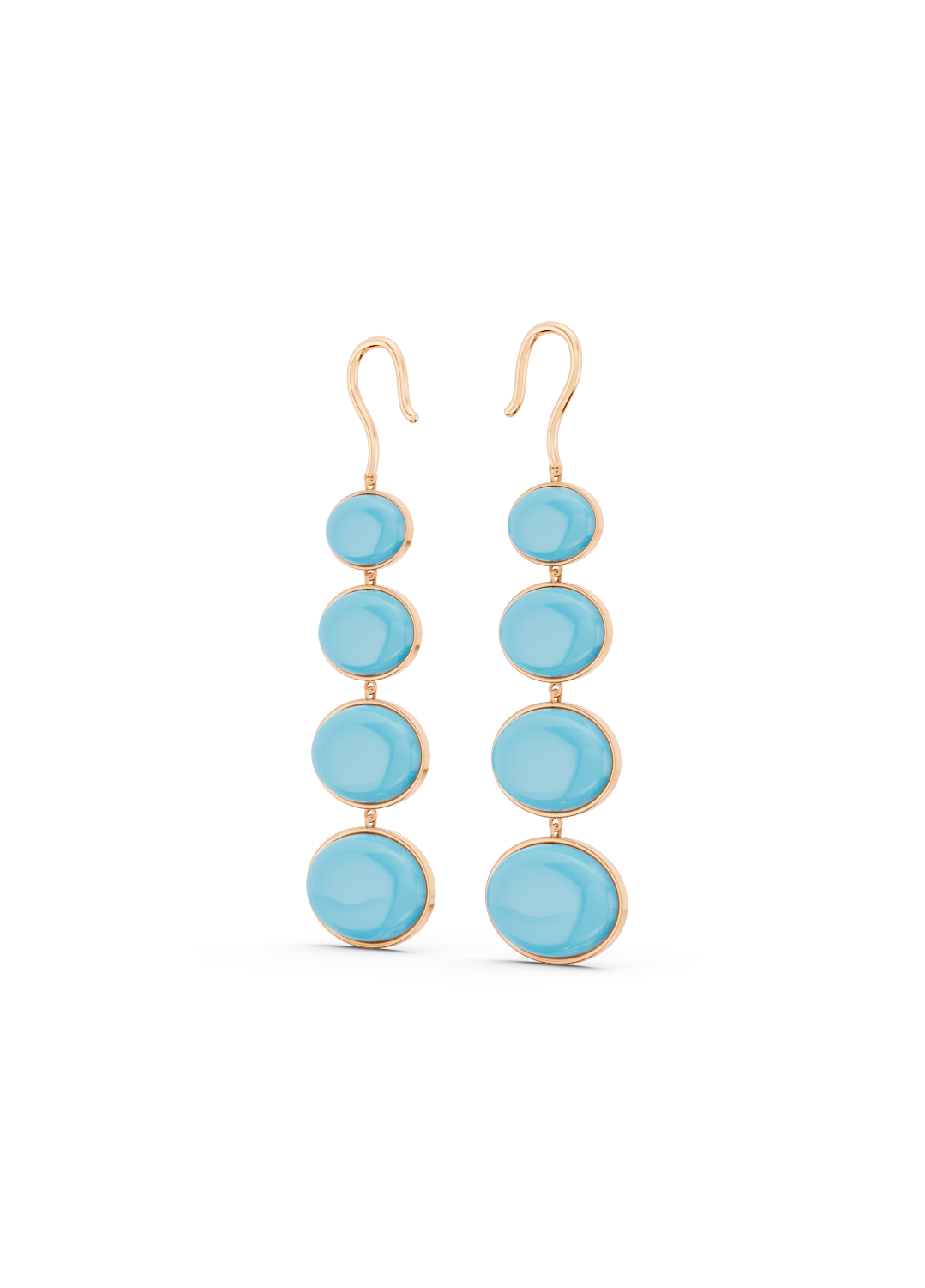 Quadruple Turquoise Drop Earrings