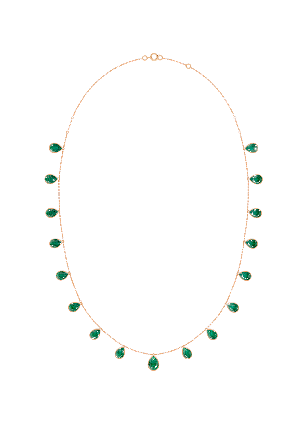 Emerald Drop Bezel-Set Necklace