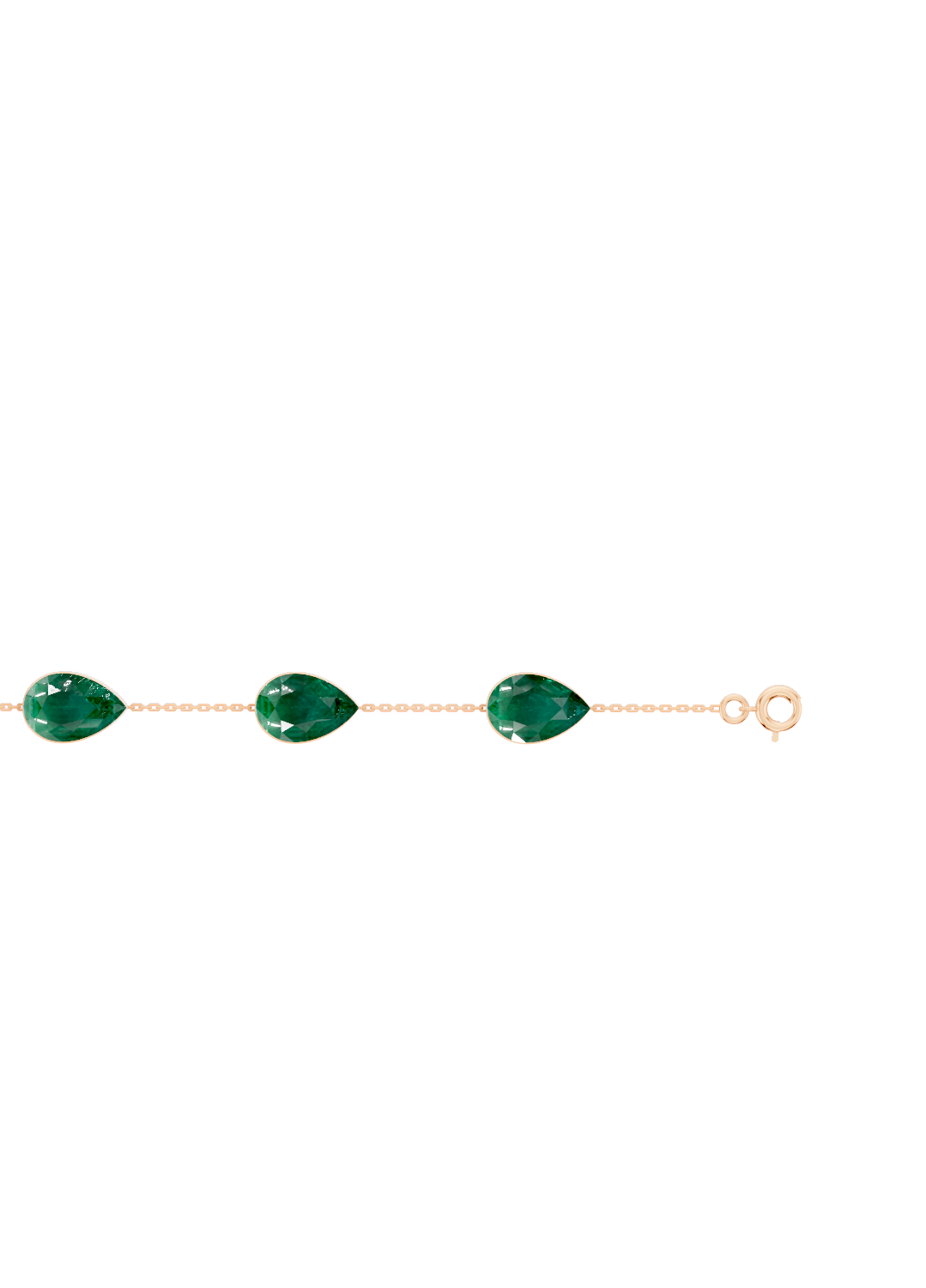 Pear-Cut Zambian Emerald Bezel-Set Delicate Bracelet