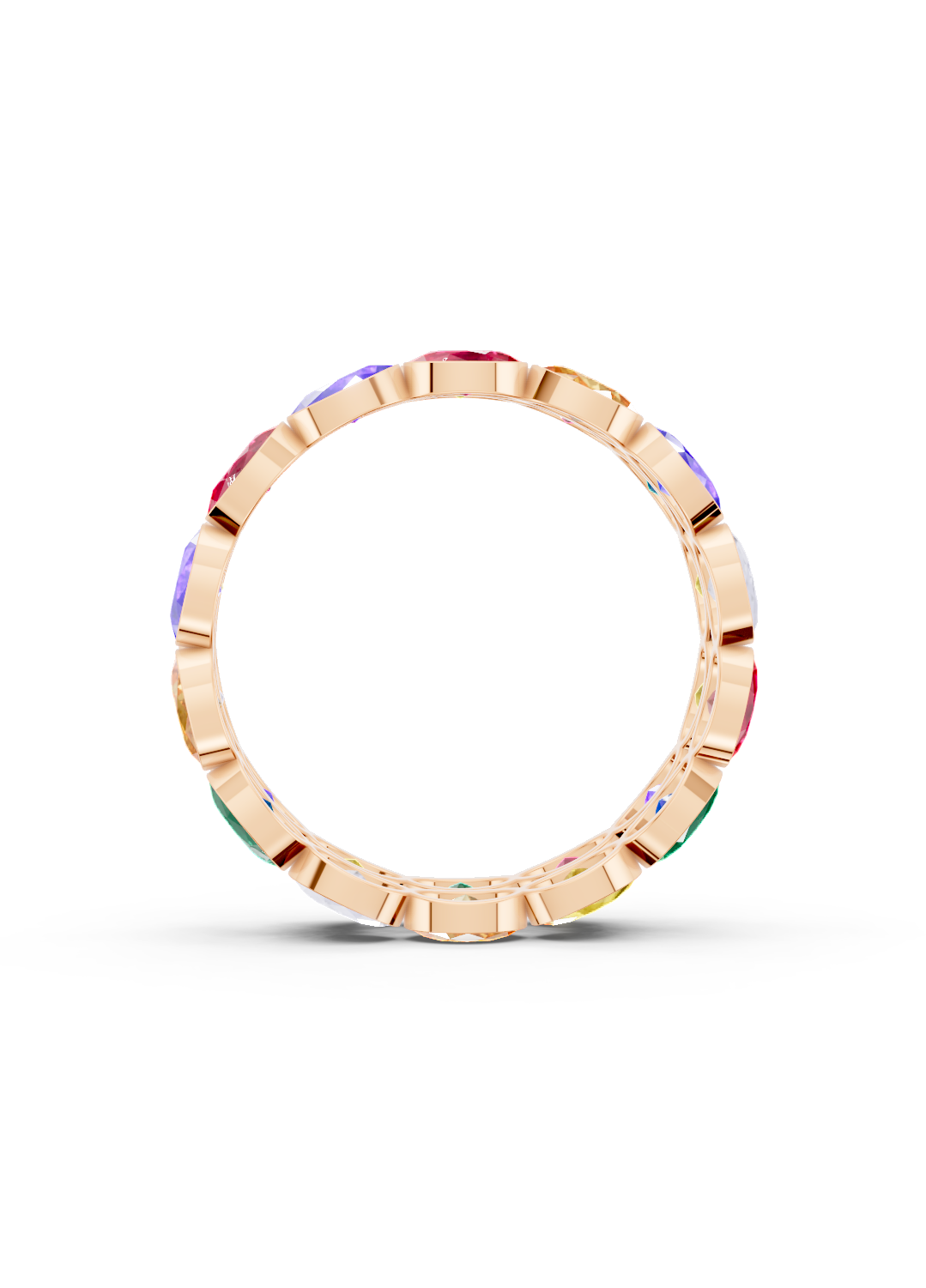 Multi Sapphire Oval Double-Row Eternity Ring