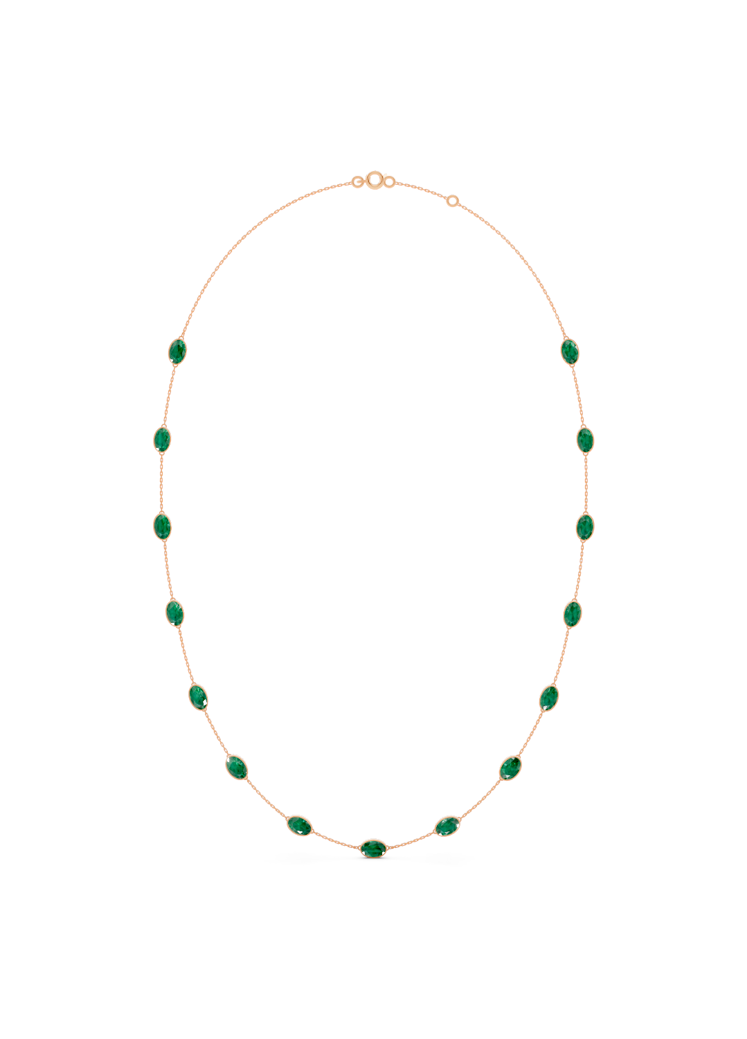 Emerald Bezel-Set Necklace