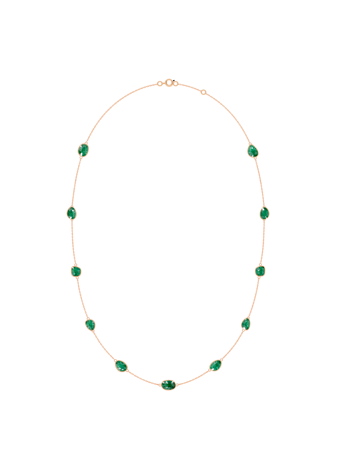Cushion-Cut Emerald Bezel Necklace