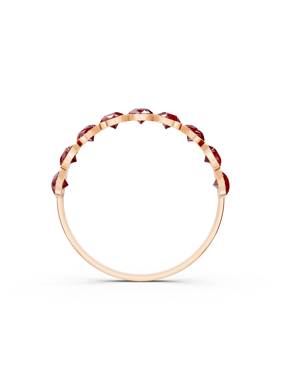 Ruby Alternating Pear Eternity Ring