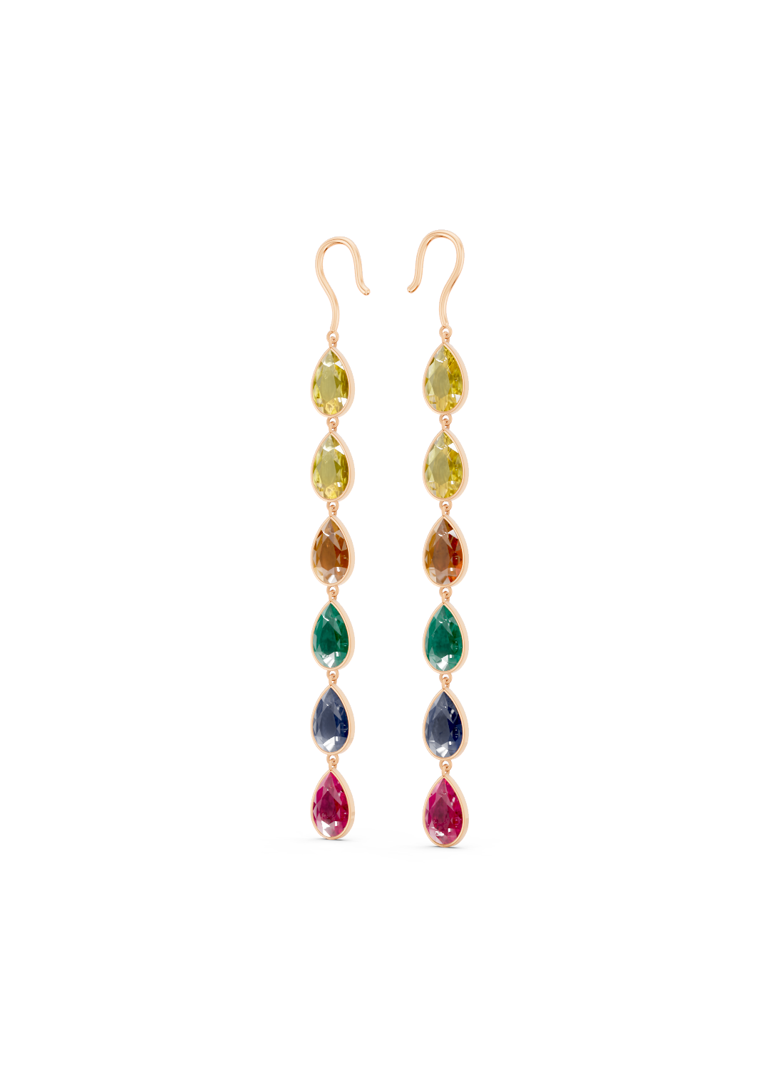 Rainbow Sapphire Drop Earrings