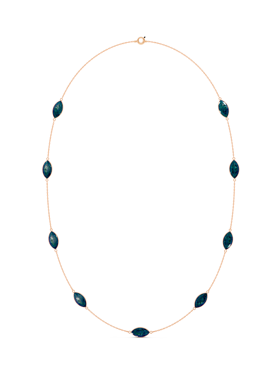Blue Topaz Marquise Bezel Necklace