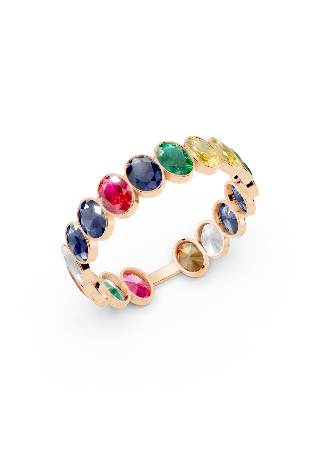 Rainbow Sapphire Full Eternity Ring