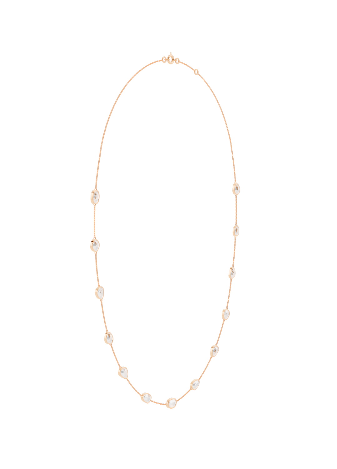 Opal Bezel-Set Gold Necklace