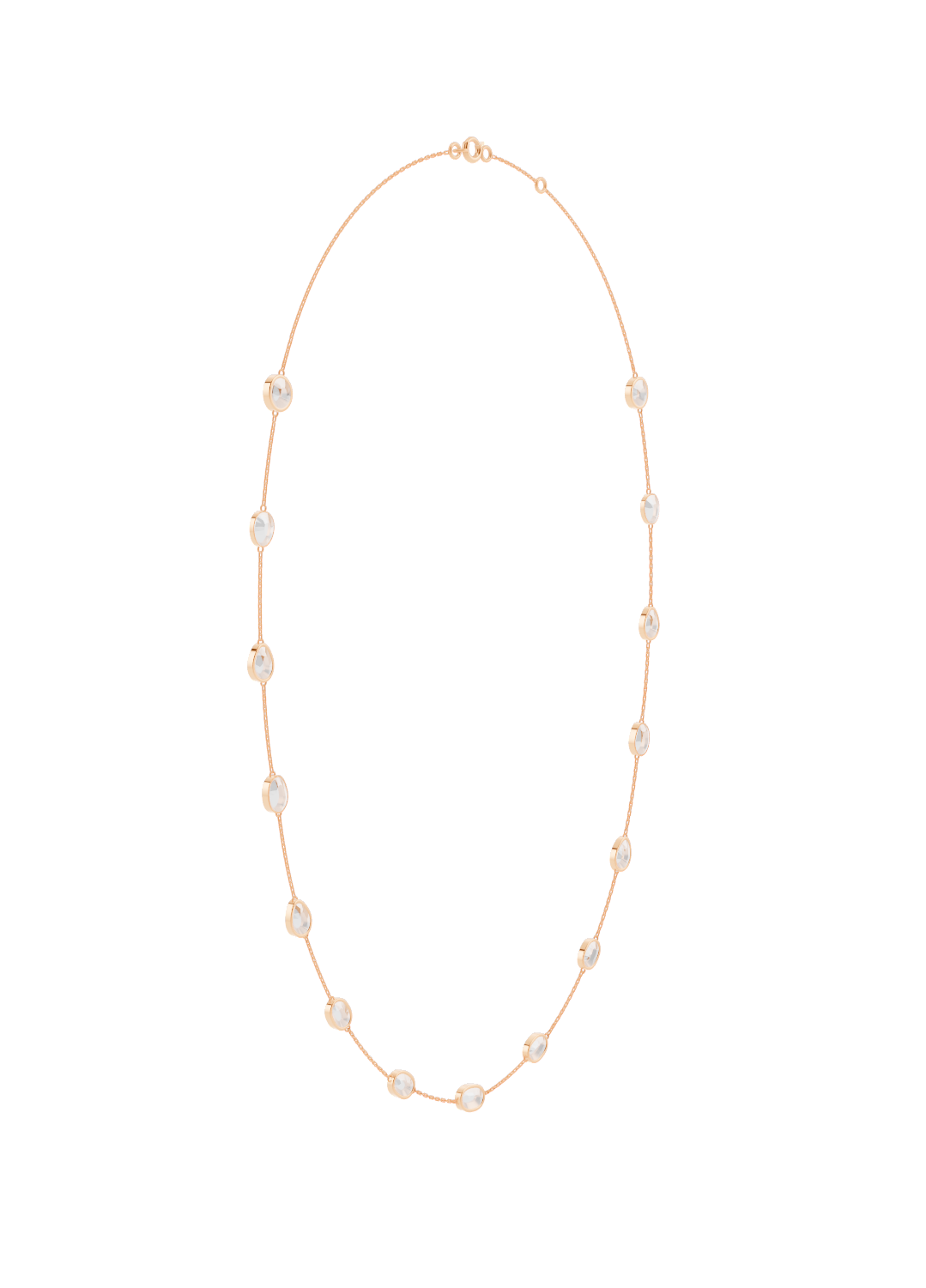 Diamond Bezel-Set Gold Necklace