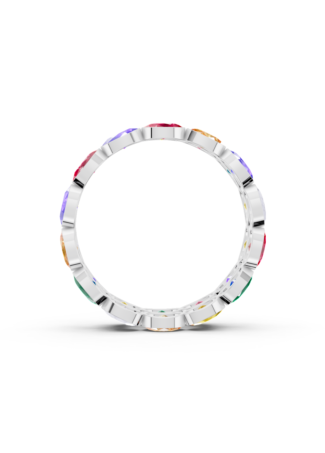 Multi Sapphire Oval Double-Row Eternity Ring