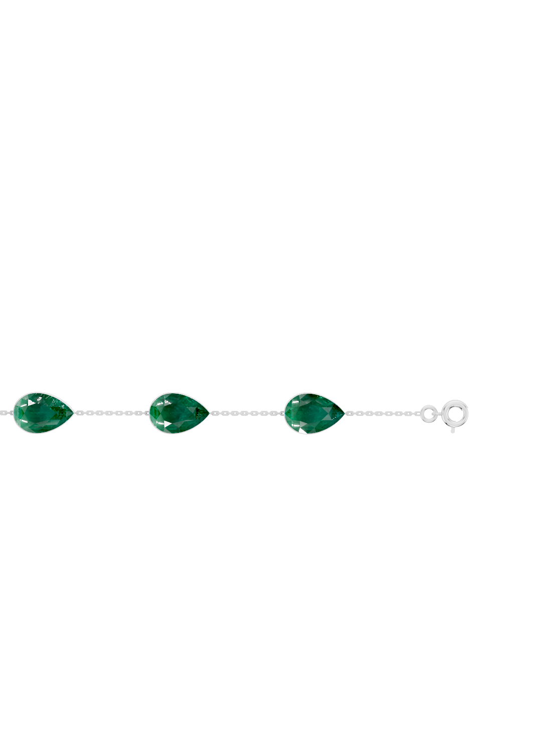Pear-Cut Zambian Emerald Bezel-Set Delicate Bracelet