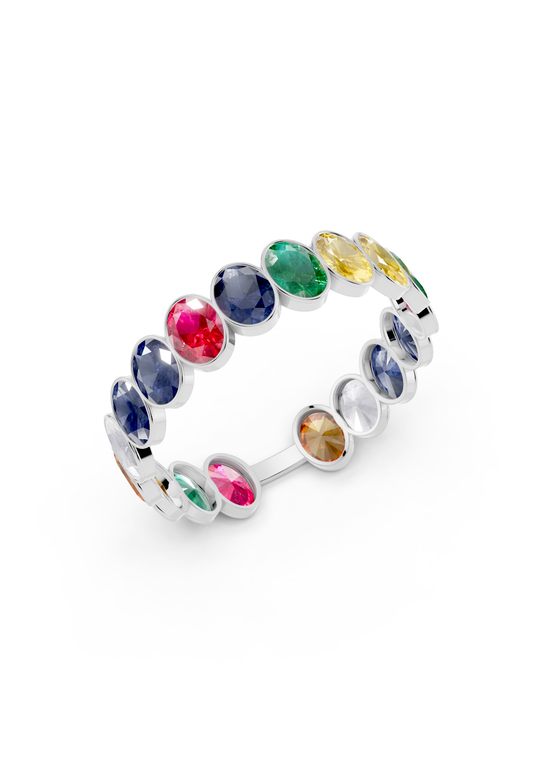 Rainbow Sapphire Full Eternity Ring