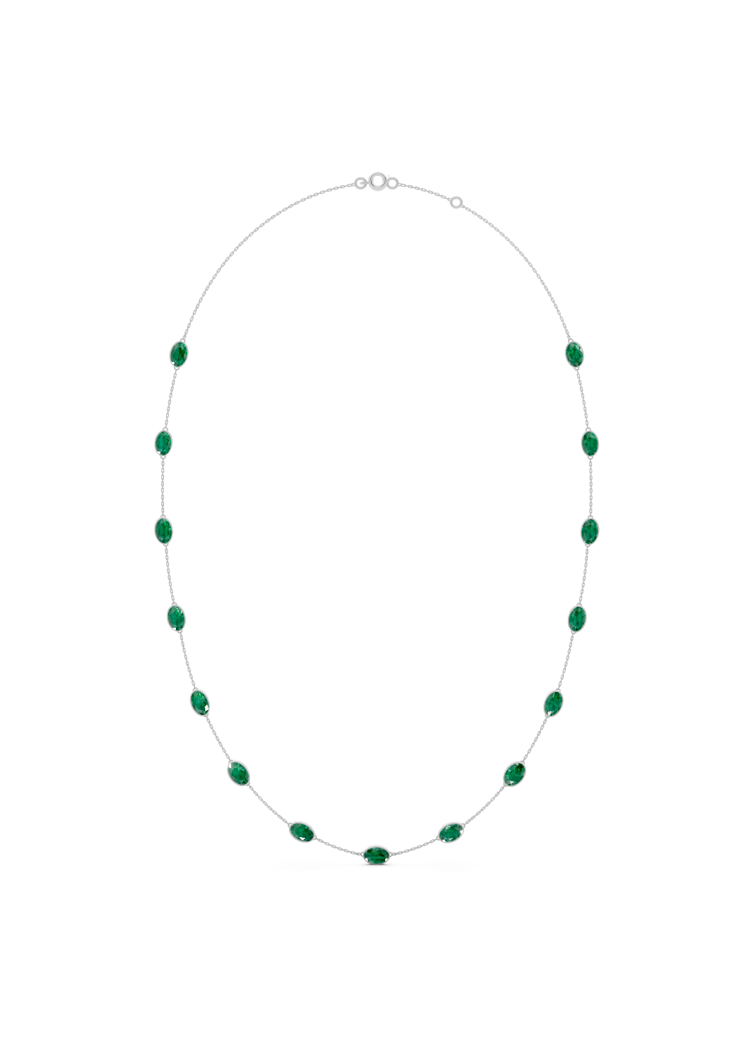 Emerald Bezel-Set Necklace