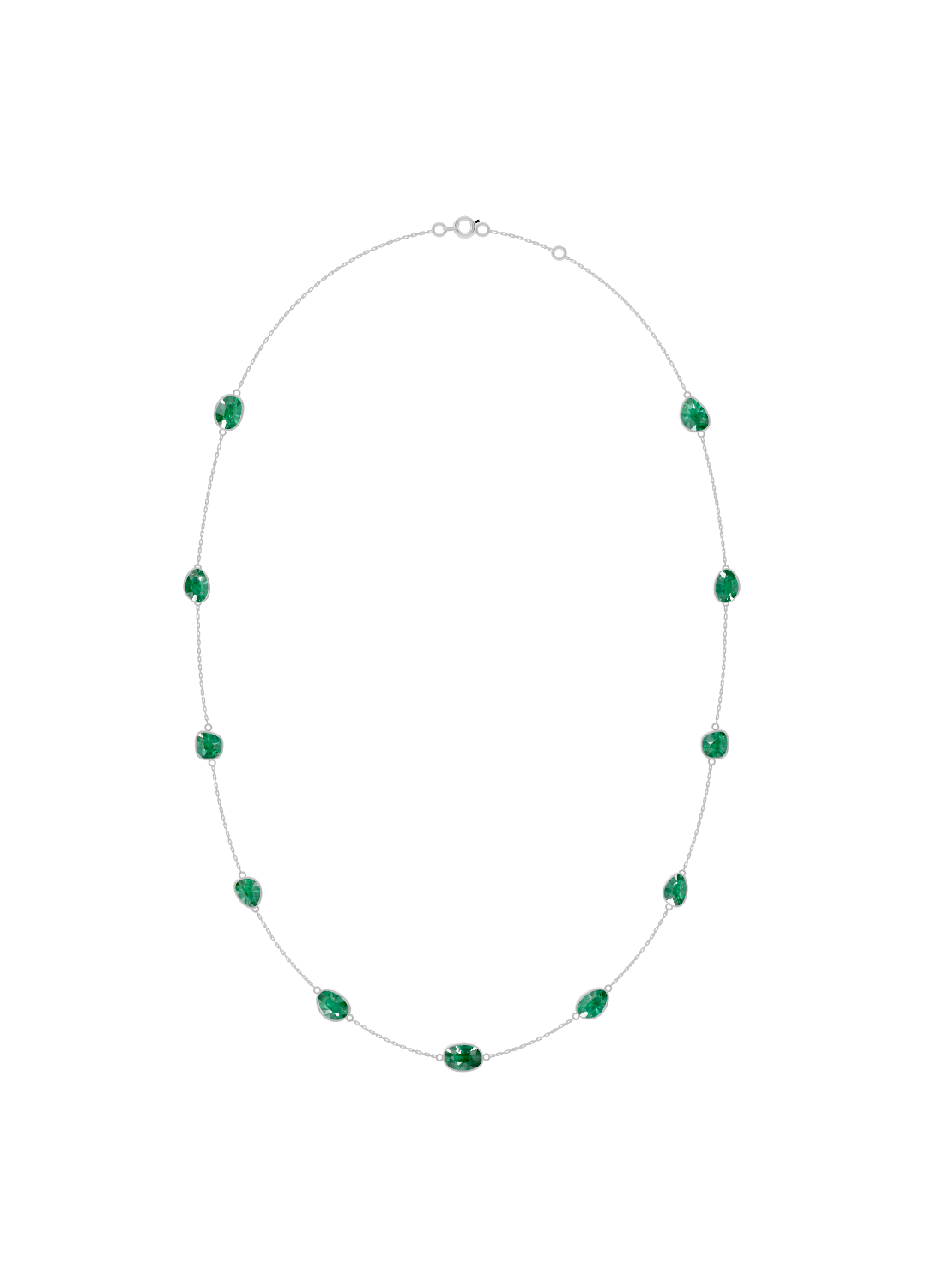 Cushion-Cut Emerald Bezel Necklace
