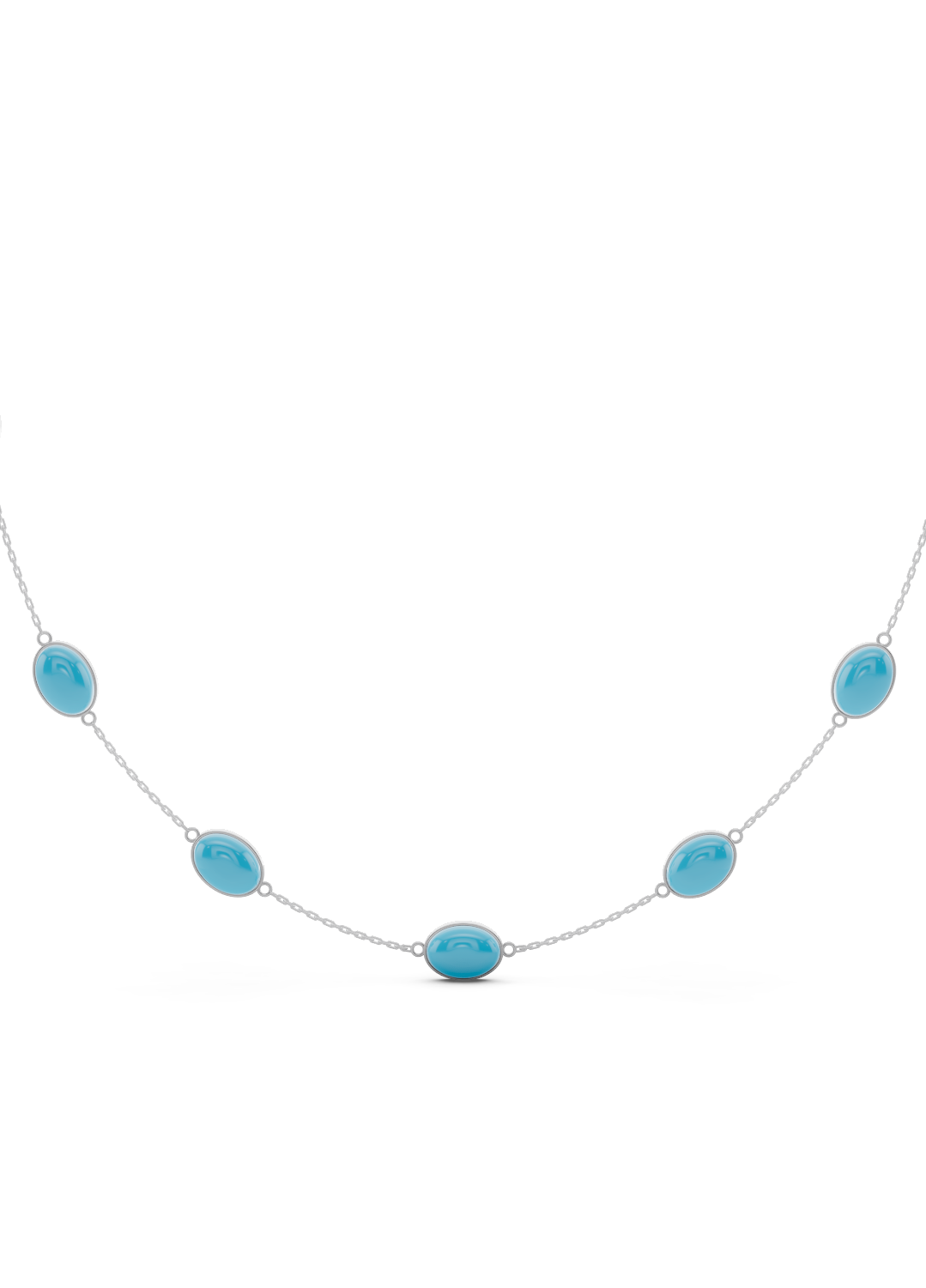 Turquoise Bezel-Set Gold Necklace