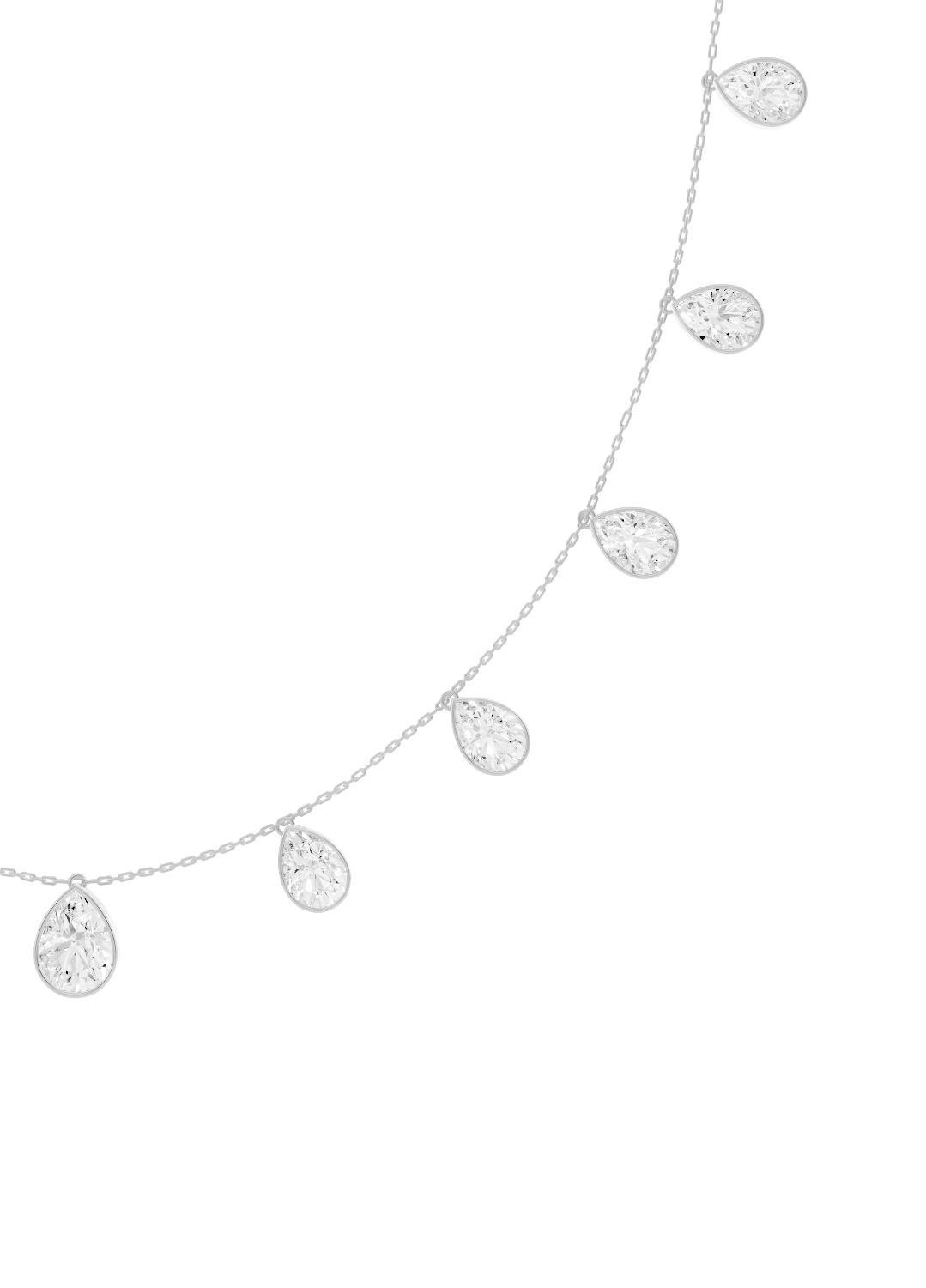 Diamond Drop Bezel-Set Necklace