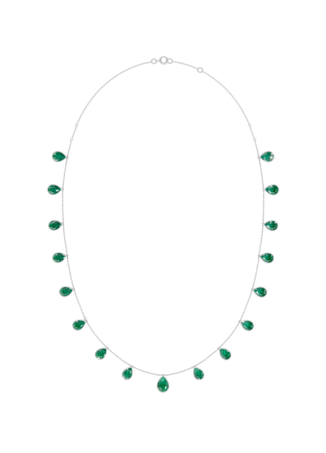 Emerald Drop Bezel-Set Necklace