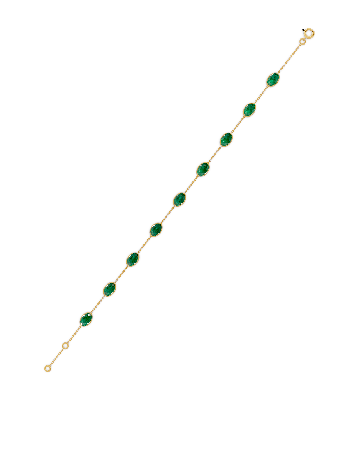Emerald Solitaire Strand Bracelet
