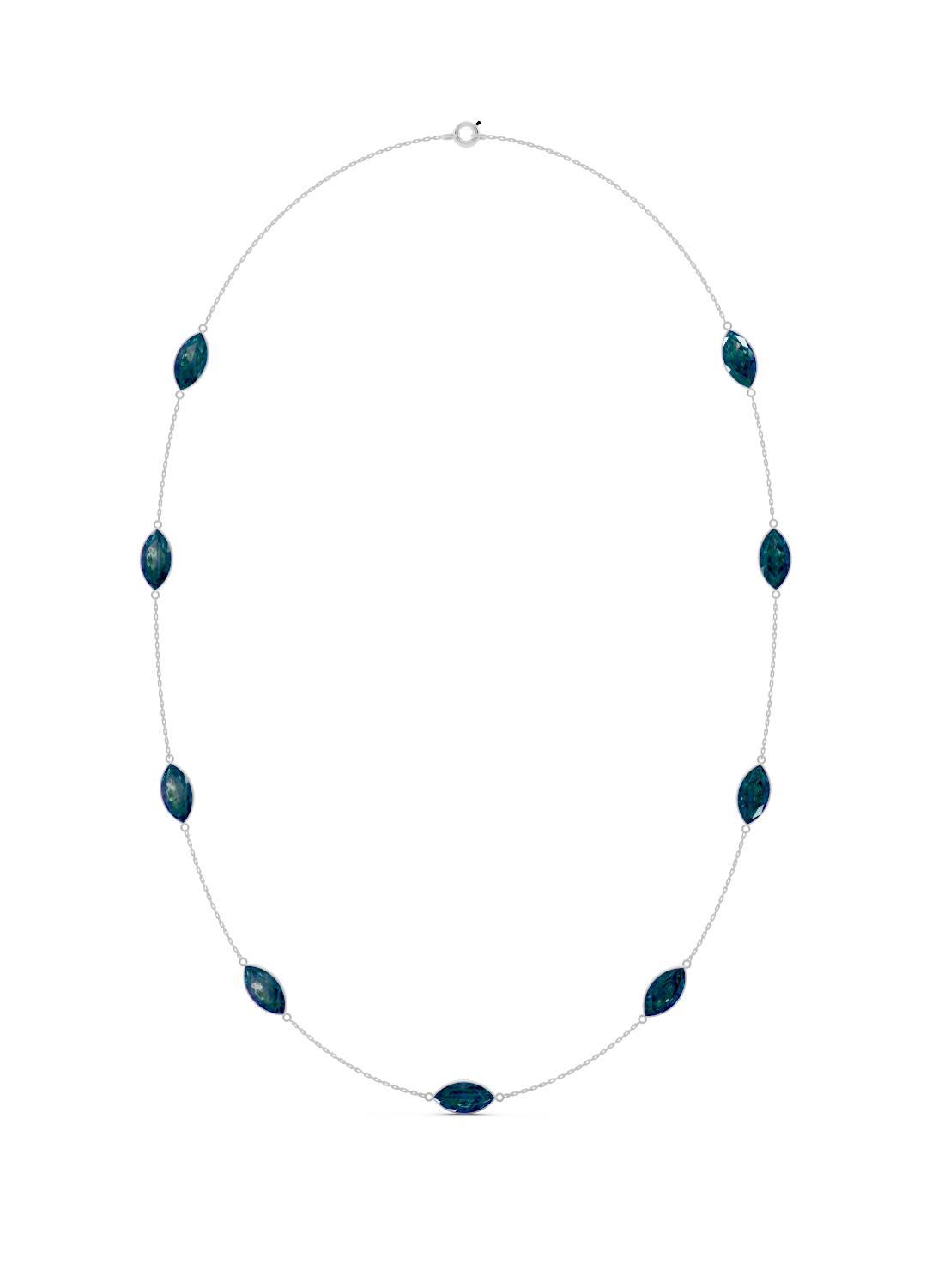 Blue Topaz Marquise Bezel Necklace