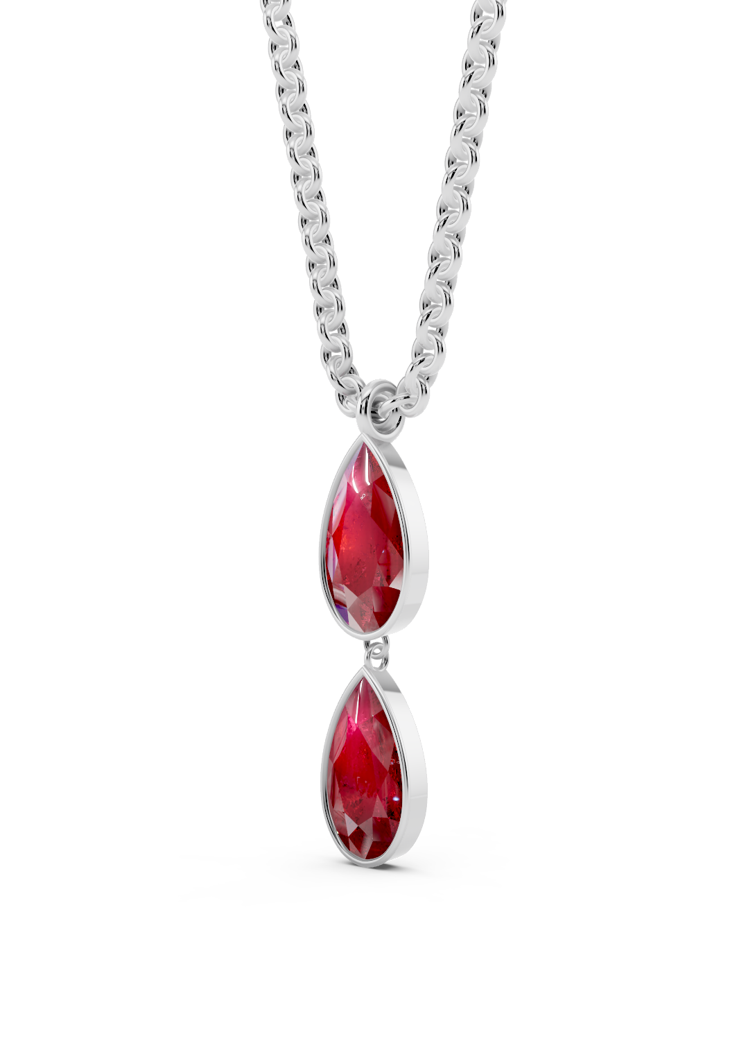 Double Ruby Drop Pendant