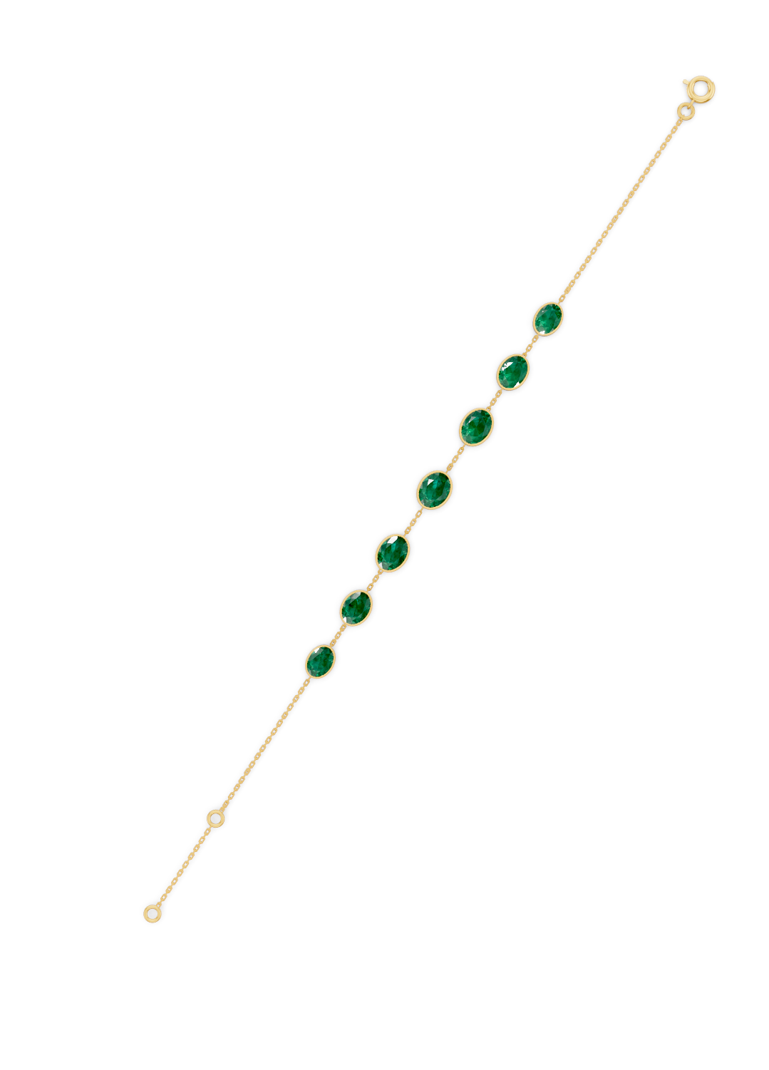Cascading Emerald Solitaire Strand Bracelet